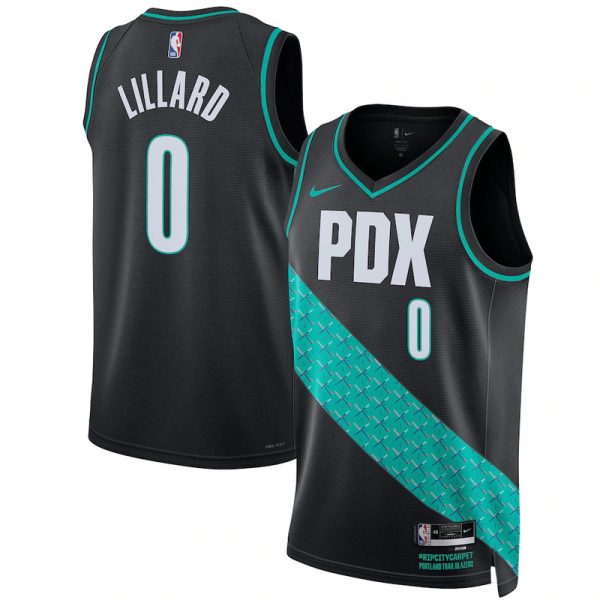Maillot unisexe Portland Trail Blazers Damian Lillard Nike noir Swingman - City Edition - Boutique officielle de maillots NBA