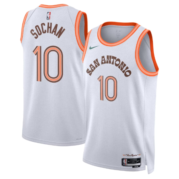 Maillot unisexe San Antonio Spurs Jeremy Sochan Nike Swingman blanc - City Edition - Boutique officielle de maillots NBA