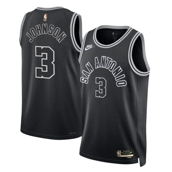 Maillot unisexe San Antonio Spurs Keldon Johnson Nike Swingman noir - Édition classique - Boutique officielle de maillots NBA