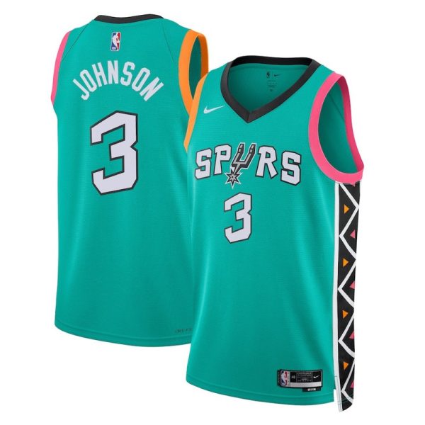 Maillot unisexe San Antonio Spurs Keldon Johnson Nike Turquoise Swingman - City Edition - Boutique officielle de maillots NBA