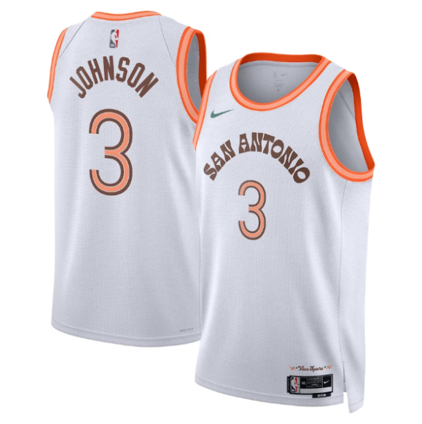 Maillot unisexe San Antonio Spurs Keldon Johnson Nike Swingman blanc - City Edition - Boutique officielle de maillots NBA