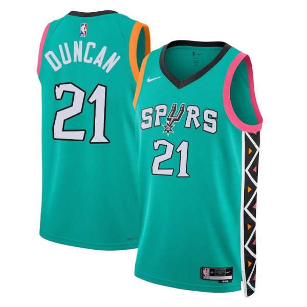 Maillot unisexe San Antonio Spurs Tim Duncan Nike Turquoise Swingman - City Edition - Boutique officielle de maillots NBA