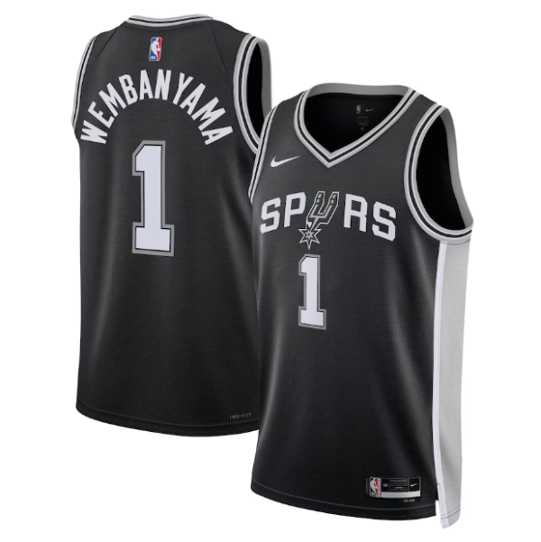 Maillot unisexe San Antonio Spurs Victor Wembanyama Nike Swingman noir - Édition Icon - Boutique officielle de maillots NBA