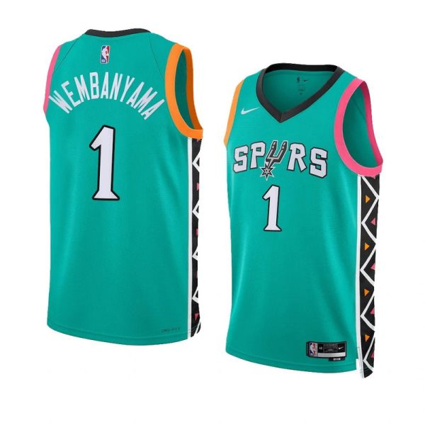 Maillot unisexe San Antonio Spurs Victor Wembanyama Nike Turquoise Swingman - City Edition - Boutique officielle de maillots NBA