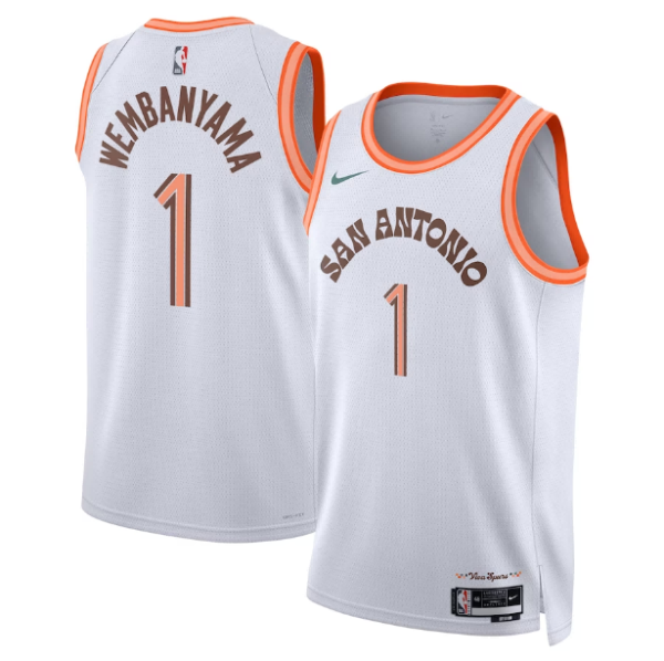 Maillot unisexe San Antonio Spurs Victor Wembanyama Nike Swingman blanc - City Edition - Boutique officielle de maillots NBA