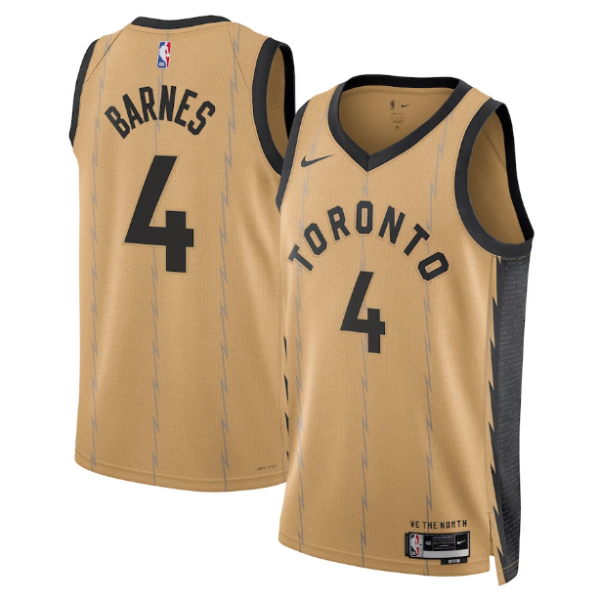 Maillot unisexe Toronto Raptors Scottie Barnes Nike Gold City Edition Swingman - Boutique officielle de maillots NBA