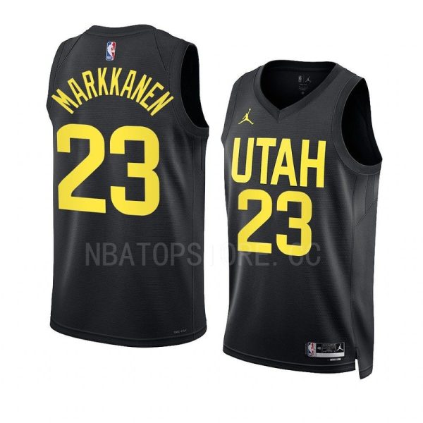 Maillot unisexe Utah Jazz Lauri Markkanen Jordan noir Swingman - Édition Statement - Boutique officielle de maillots NBA