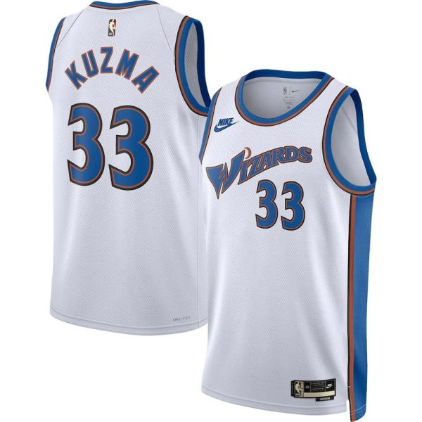 Maillot Nike Swingman blanc unisexe des Washington Wizards Kyle Kuzma - Édition classique - Boutique officielle de maillots NBA